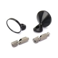 Universal Motorrad ZubehöR Schwarz Silber Aluminium Spiegel Lenker Schwarz