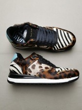 Image of Paul Smith Womens Size UK 4 Ware Leopard Leather Lace Up Trainers (BNIB) 