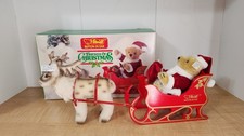 Steiff Santa Bear, Reindeer and Sleigh Set Friends of Christmas Gently Used