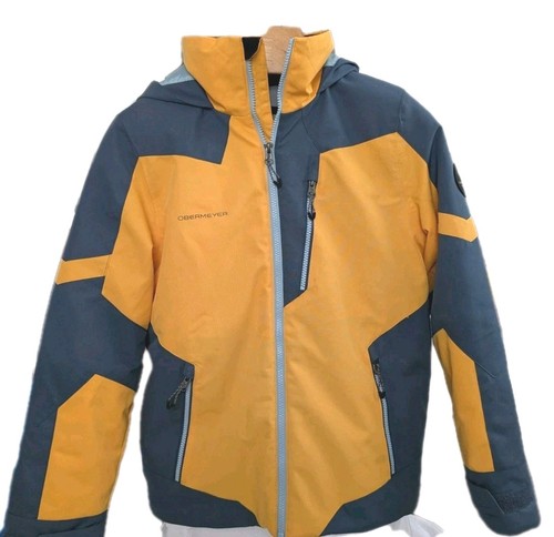 OBERMEYER Teen Fleet Jacket Yellow Navy Blue Large 14-16 41090 GUC