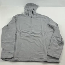 Perry Ellis Portfolio Men's Portfolio Heathered Knit Lounge Hoodie in Sleet-Sm