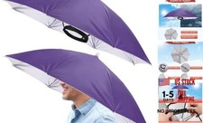 26" Headband Umbrella Hat 2 Pcs - Hands Free Foldable Umbrella Cap Sun Hat