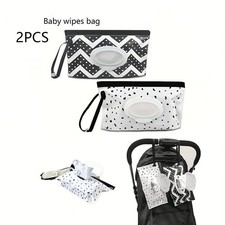 Portable Wet Wipes Dispensing Pouch Waterproof Travel Case for Baby Wipes 2 Pack