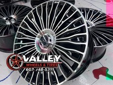 20 Inch Mercedes Rims Wheels Maybach Large Cap Stggd 5x112mm 8.5 9.5r Black Mac