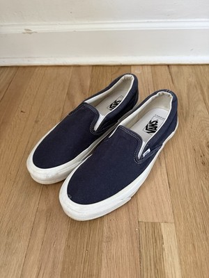 Vans Vault Originals OG Classic Slip-On LX Navy Canvas Shoes Mens 10.5