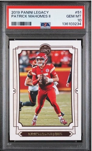 2019 Panini Legacy Football #51 Patrick Mahomes PSA 10