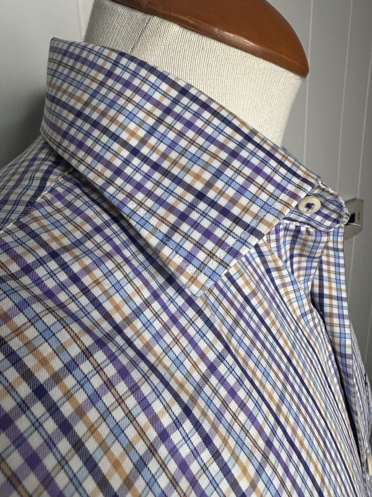 Peter Millar Multicolor Checkered Long Sleeve Shi… - image 5