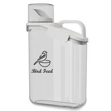 Brabtod Bird Seed Storage Container Portable-3 Qt/2.8 L Clear White Bird 