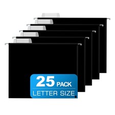 25 Packs Hanging File Folders,Black Letter Size File Folder,Designed for Bulky F