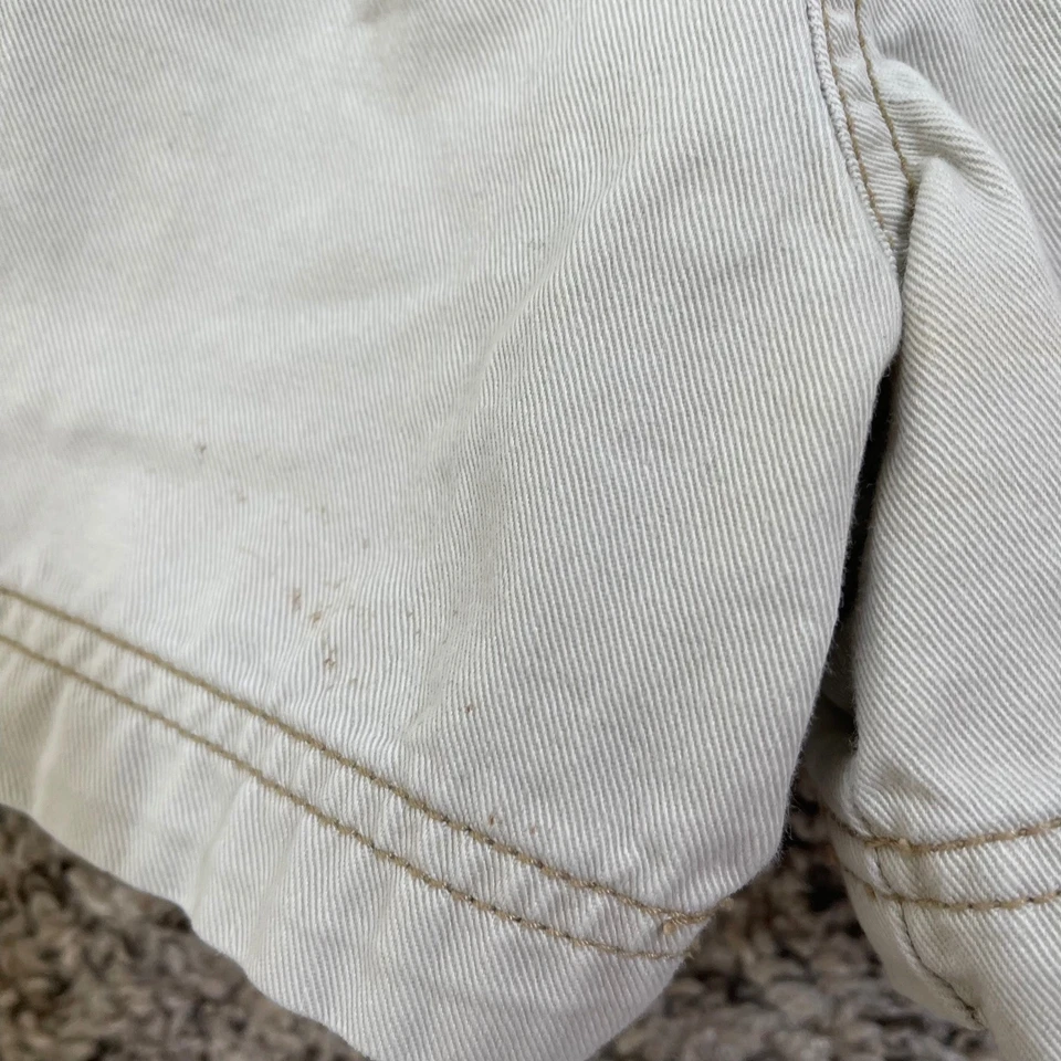 Vintage No Boundaries Womens Cream Cotton Shortalls Overalls M 90s Y2K Grunge - Image 4 of 4