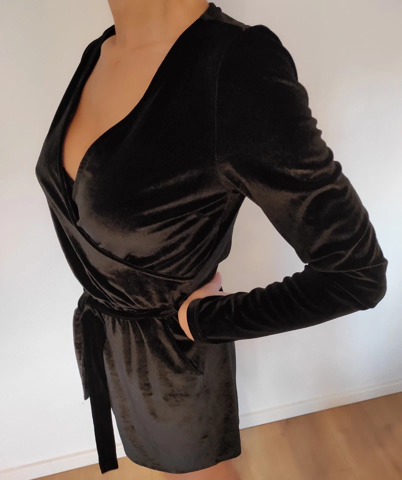 Damen Combishort Kleid Shorts Overall Neu Gr L 40 Women Jumpsuit Velours Optik - Bild 3 von 4