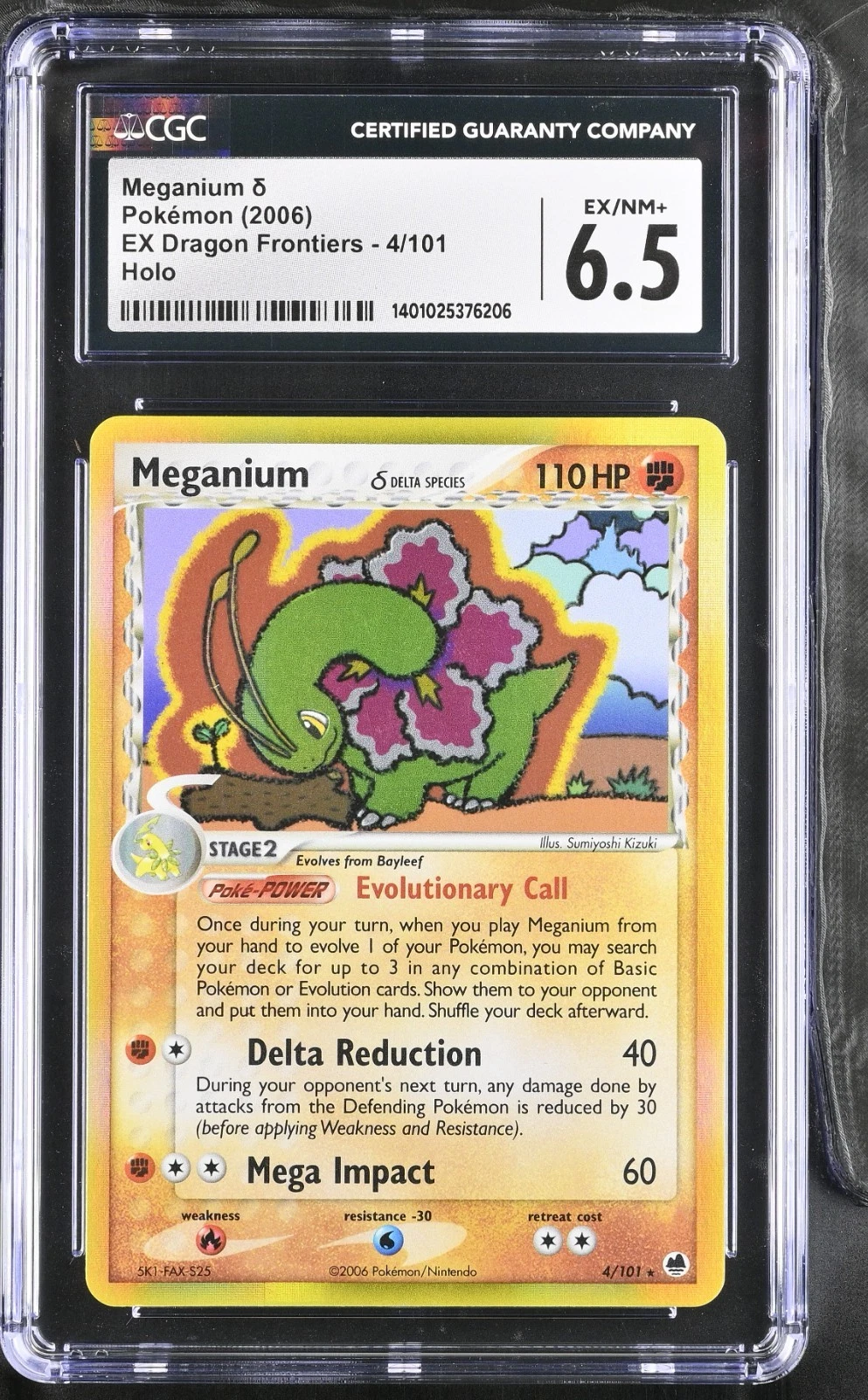 *POP 10* CGC 6.5 Meganium δ Holo EX Dragon Frontiers 4/101 Pokemon 2006