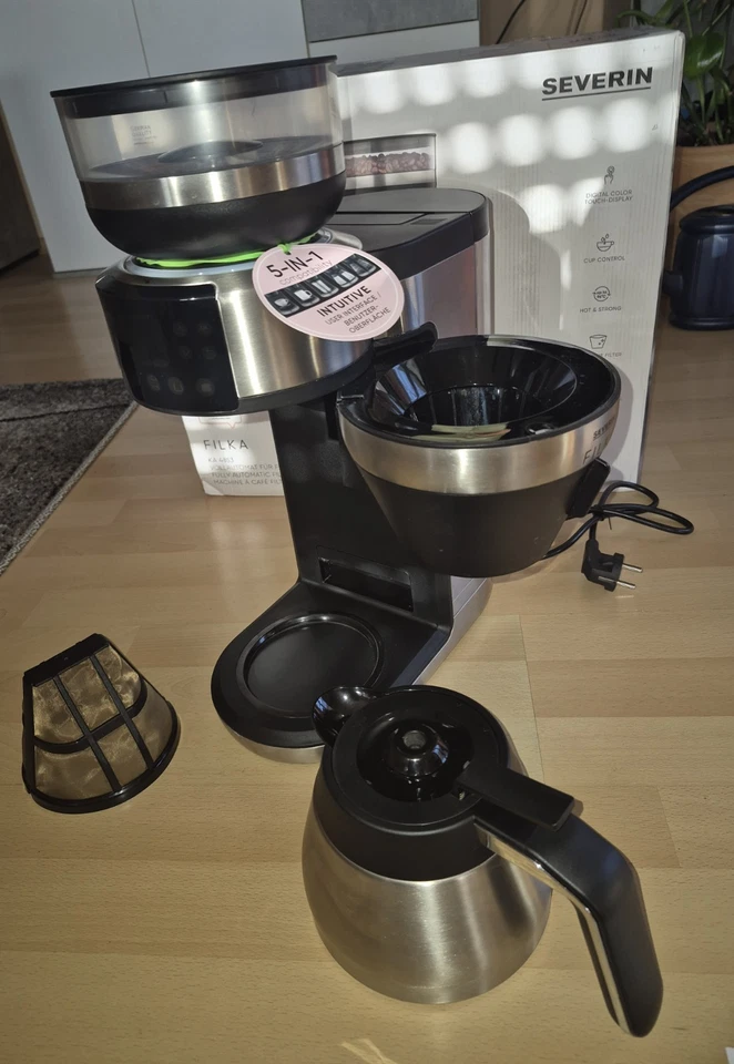 Severin KA 4853 Filka 2.0, NEUWERTIG, Kaffeemaschine mit Mahlwerk, Thermoskanne - Bild 3 von 4