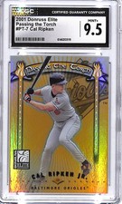 2001 Donruss Elite Cal Ripken Jr Passing The Torch /1000 CGC 9.5 Orioles