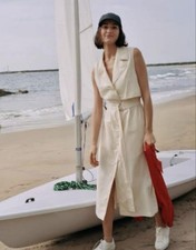 UNIQLO JW ANDERSON Linen Blend Lapel Dress Sleeveless