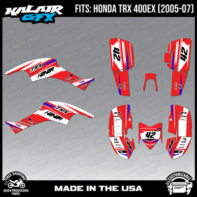 Graphics Kit for Honda ATV TRX 400EX (2005-2007) Lethal - RED
