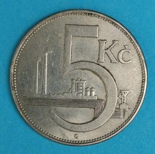 Czechoslovakia 5 Korun, coin 1938.