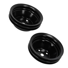 Chrome Double Groove Pulley System For Chevrolet Small Block 262-400 V8 Sbc