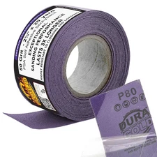 Dura-Gold Premium 80 Grit PSA Purple Film Ceramic Longboard Sandpaper, 2-3/4" Wi