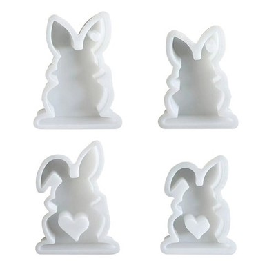 Easter Rabbit Silicone Mould Heart Rabbit Resin Molds Fondant Baking Mold
