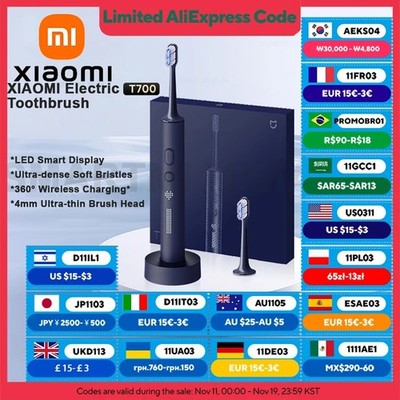 XIAOMI MIJIA T700 Sonic Electric Toothbrush - 360° Wireless Charging, 3 Modes