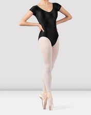 Bloch Mirella Black Glow Cap Sleeve Leotard Size L