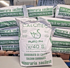 Calcitec Kalksteinmehl 99 % Calciumcarbonate CaCO3 E 170, 25 kg Sack  40 micron