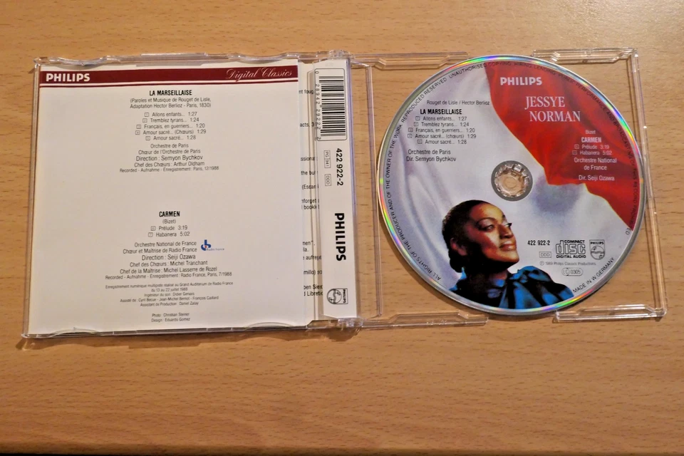 Jessye Norman - La Marseillaise / Carmen CDS (1989) VGC. - Image 2 of 2