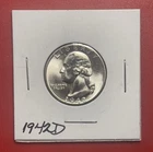 1942 D Washington Silver Quarter, Gem Uncirculated.