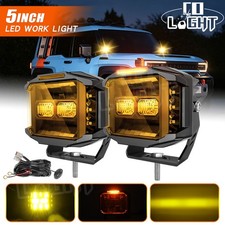Auxbeam 5 130w Led Work Driving Lights Fog Pods Amber Drl Side Shooter Warning