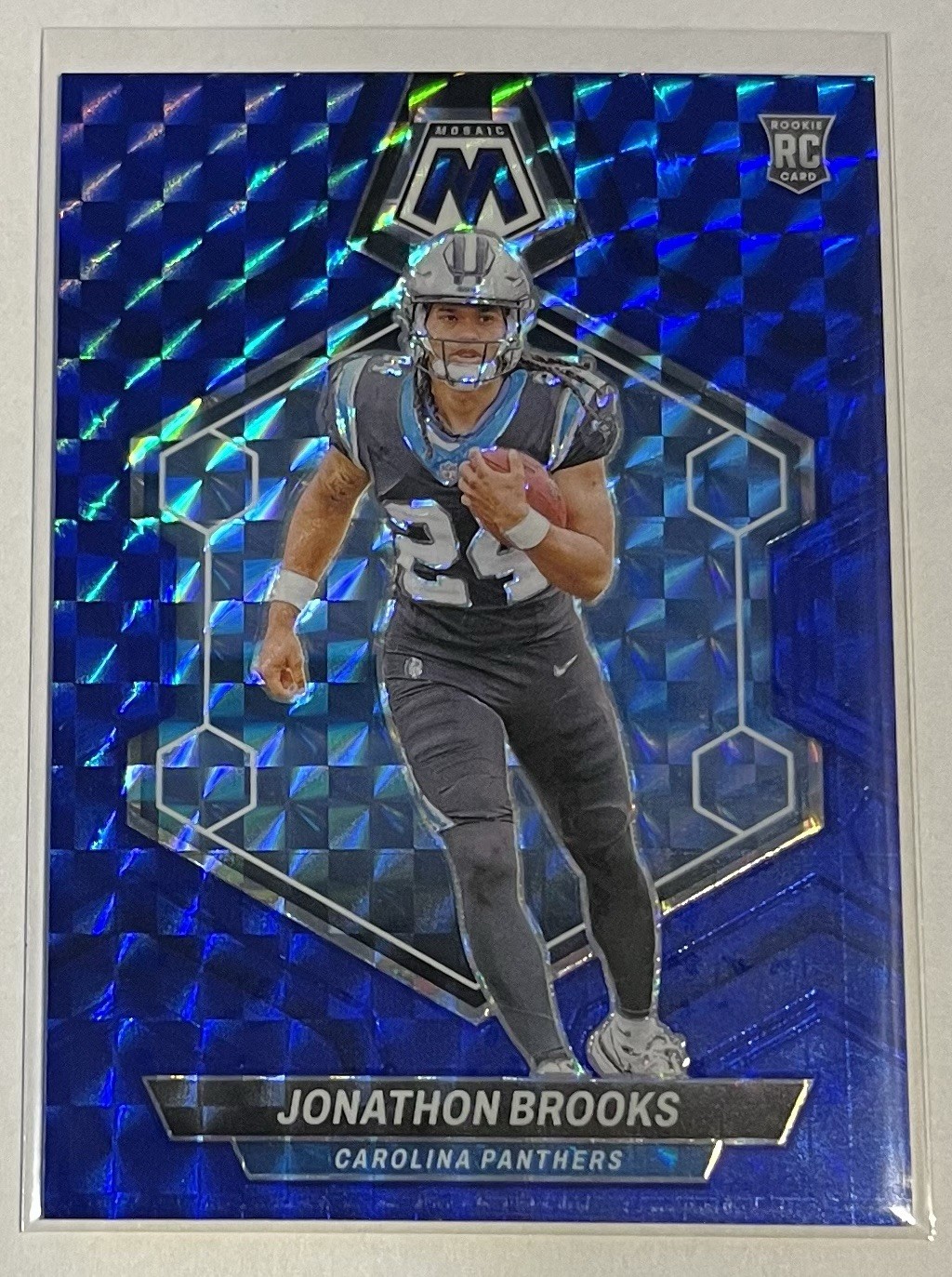 2024 Panini Mosaic Jonathon Brooks Blue Mosaic Prizm RC /99 #345 Panthers