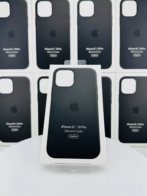 Original Apple iPhone 12 / 12 Pro Silikon Case Hülle MagSafe MHL732M/A Schwarz