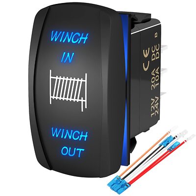 Joinfworld Winch Switch Winch in Winch Out Momentary ON/Off/ON 7 Pin