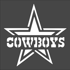 4"x4" Clear Plastic Stencil - Sports - Cowboys (SY91)*****