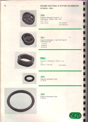 CITROEN 2CV 3CV DYANE 6 AMI 6 ANELLO SUPPORTO GOMMINO MARMITTA SCARICO FALGA 392 - 第 1/1 張圖片