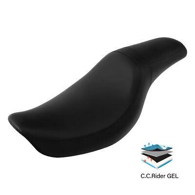 Black Driver Passenger Gel Seat Fit For Harley Dyna Switchback Street Bob 06-17