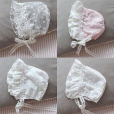 Baby Girl Bonnet Cotton Christening Bonnet Toddler Handmade for Sun for Protecti