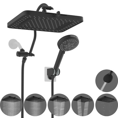 Hibbent Upgraded 5-spray 13'' Shower Head, High Pressure Rainfall Shower Head...