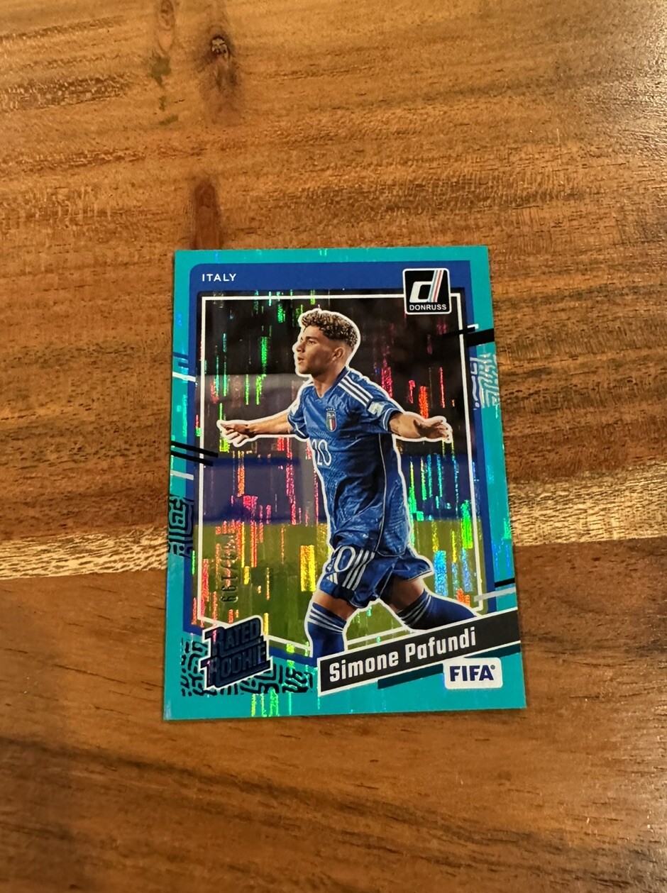 Simone Pafundi 2023-24 Panini Donruss Teal Foil /199 Rookie NRMT+ RC Italy!!