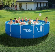 Summer Waves Active 10 Foot x 30 Inch Metal Frame Outdoor Backyard Above Ground 