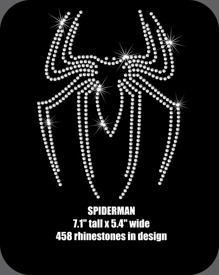 Parche aplique de transferencia de hierro sobre diamantes de imitación Spiderman de 7,1" para disfraz de superhéroe Foto 2 de 2