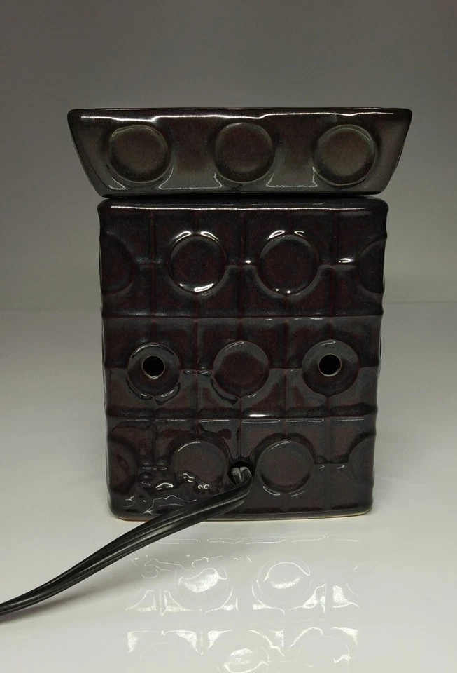 Calentador de cera Scentsy enchufable tamaño completo ónix retirado negro geométrico moderno SIN CAJA Foto 4 de 4