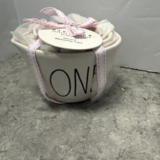 NWT 2024 Rae Dunn White Inside Pink Stacking/Nesting Measuring Cups Set Of 4