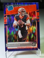 2020 Panini Football OPTIC RC  Joe Burrow Rated Rookie Purple Shock Prizm  #151