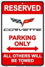 Hangtime Corvette Parking Only 8 X 12 Metal Sign