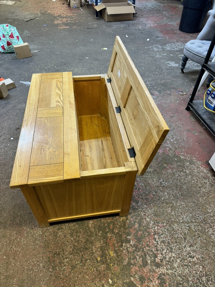 solid oak storage box eBay