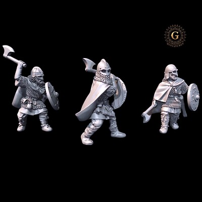 Dark Ages Norse Vendel Warriors Battleaxes 28mm 1/56 Wargames & Collectors