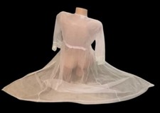 Montgomery Ward 50 s Vintage Pink Chiffon Peignoir Open Tie Long Robe Nightgown