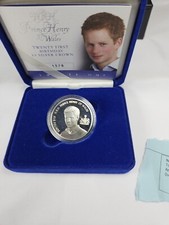 2005 ALDERNEY - Prince Henry of Wales 21st Birthday - Silver 5 Pounds Proof OGP