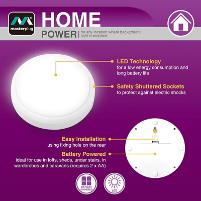 Weiße Masterplug Soft Glow LED Glühbirne batteriebetrieben